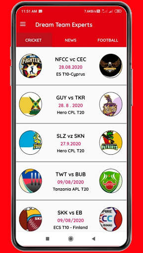 Dream Team - Cricket & Football Prediction Tips screenshot 2