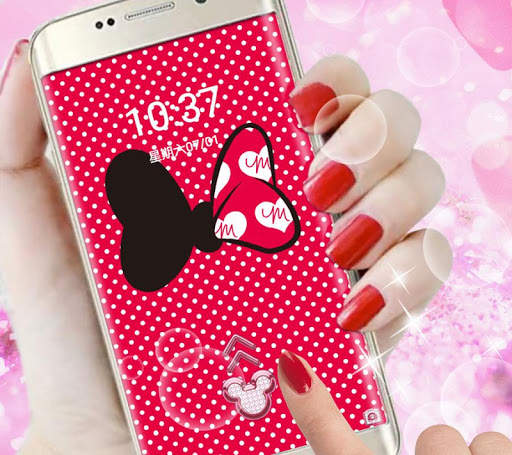 Red Minny Diamond Theme，Red Wave Point Wallpaper screenshot 4