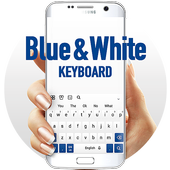 ikon Keyboard Biru Putih