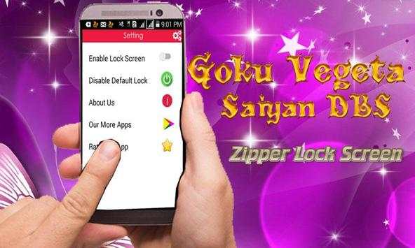 Goku Vegeta Saiyan DBS Zipper Lock Screen screenshot 1