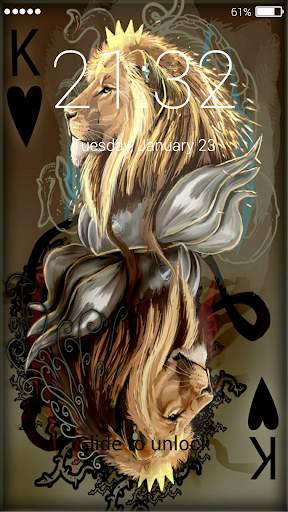 Lion Lock Screen Wallpaper 2 تصوير الشاشة