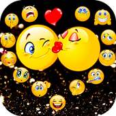 Black Crazy Emoji Glitter Theme on 9Apps