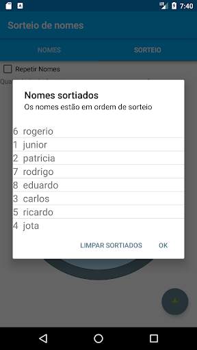 Sorteio de nomes screenshot 5