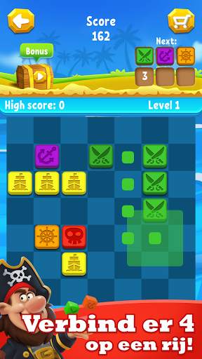 Pirate's Dice: 4 op een rij bordspel voor 1 speler screenshot 1