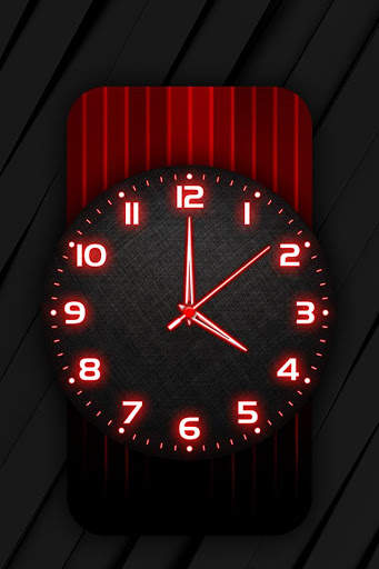 Red Analog Clock Live Wallpaper screenshot 2