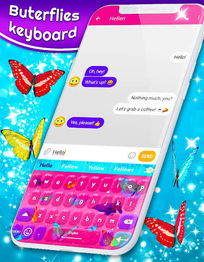 Butterfly Keyboard 🦋 Neon Themes Keyboards स्क्रीनशॉट 4