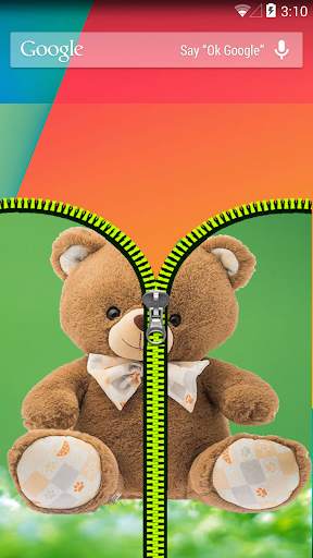 Teddy Bear Zipper Lock screenshot 1