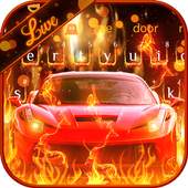 3D Fire Burning Car Keyboard Theme 10001004