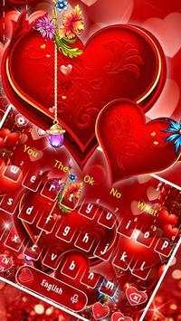 💗Romantic Love Heart Keyboard Theme screenshot 1
