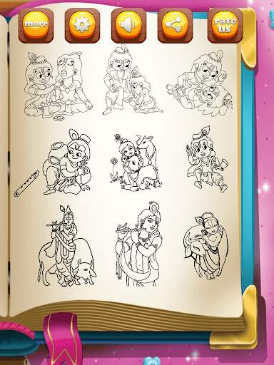 Gopi Krishna Coloring Pages - Radha Krishna Games screenshot 4
