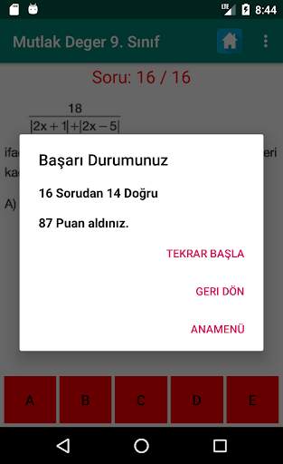 Mutlak Değer 9. Sınıf Matematik Konu Anlatımı Test screenshot 6