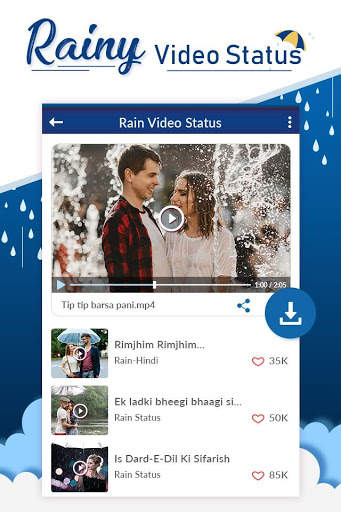 Rainy Video Status 2019 - Hindi Video Status screenshot 3