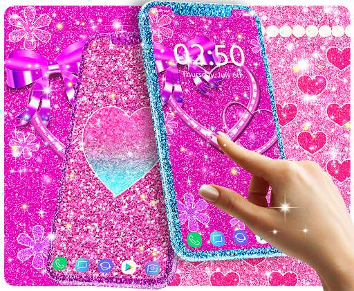 Pink glitter live wallpaper screenshot 1