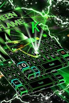 Green Flame Keyboard Theme 3 تصوير الشاشة