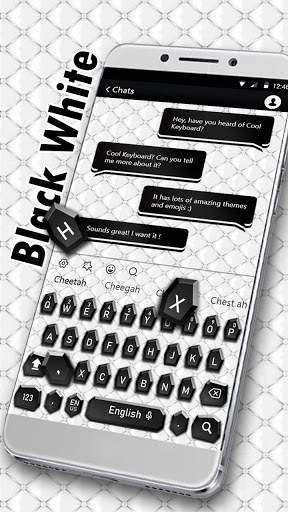 SMS Black White Keyboard screenshot 1