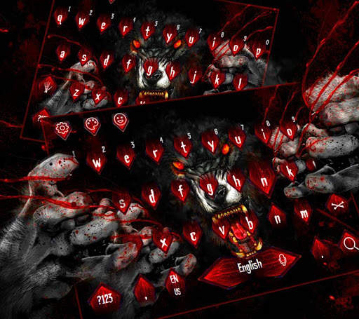 Bloody Wolf Warrior Keyboard Theme screenshot 2