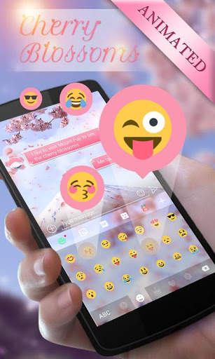 Cherry Blossoms GO Keyboard Animated Theme 4 تصوير الشاشة