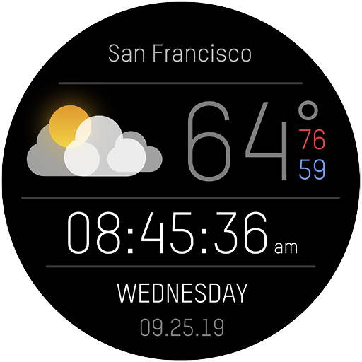 Weather Black Premium Watch Face أيقونة