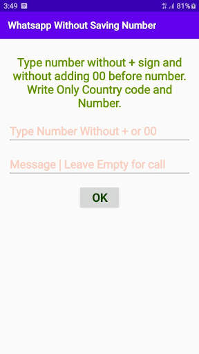 Calls Messages without saving numbers on whats-app screenshot 1