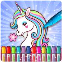 Unicorn coloring book: Mandala free coloring pages logo