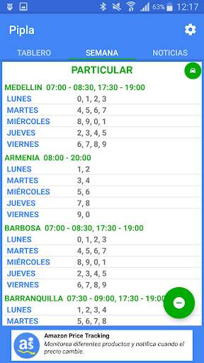 Pipla World - Number Coding Scheme, Pico y Placa screenshot 2