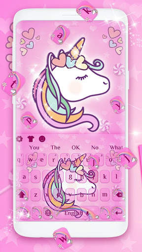 Pink Unicorn Keyboard Theme screenshot 1