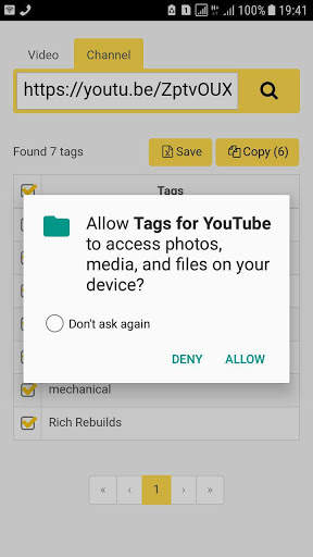 Get Tags of Video or Channel by the Link screenshot 6