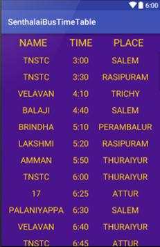 Bus Time Table Sentharapatti screenshot 1