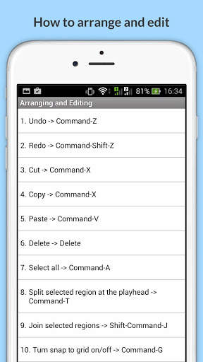 Free Garage Band Shortcuts screenshot 12