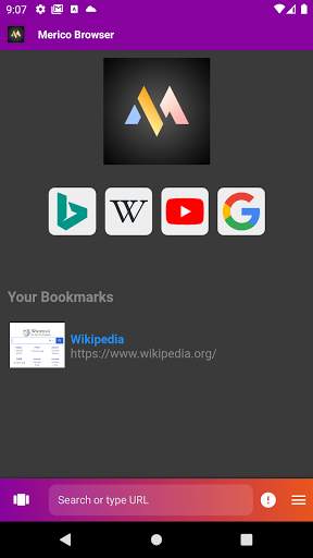 Merico - fast & safe Web Browser screenshot 1