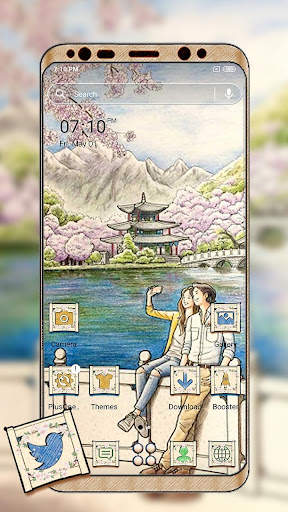 Couple Selfie Sketch Theme screenshot 1
