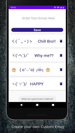 Winky  ASCII Text Emojis скриншот 4