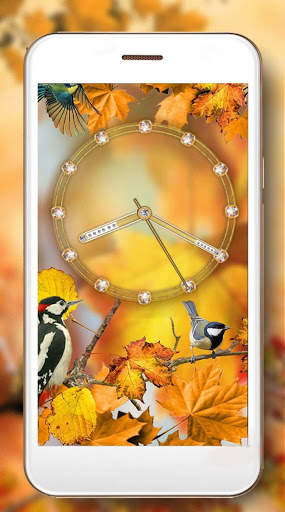 Autumn Birds Clock Live Wallpaper screenshot 6
