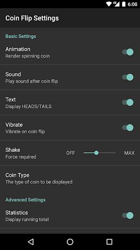 Simple Coin Flip (Phone Wear) screenshot 3