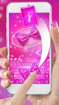 Pink Girls  Bow Keyboard Theme screenshot 2