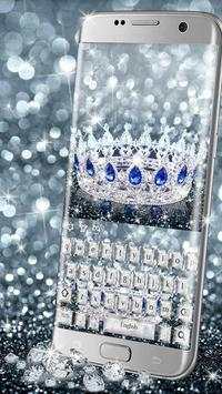 Princess Silver Crown Glitter Keyboard Theme स्क्रीनशॉट 1