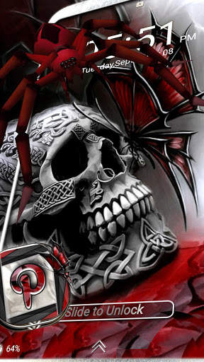 Skull Red Butterfly Theme Launcher screenshot 3