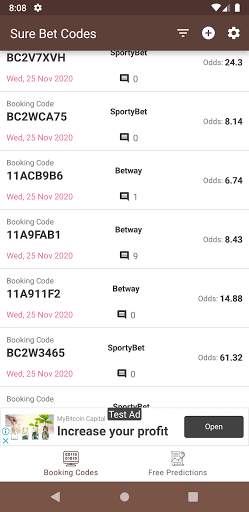 Sure Bet Codes: Today's Codes screenshot 1