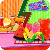 Gummy Food Vs Real Food Challenge Game icon
