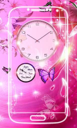 Butterfly Clock live wallpaper screenshot 4