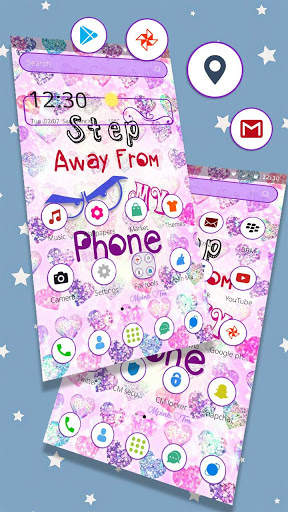 Cute Girly Lock screen Wallpaper Launcher Theme screenshot 4