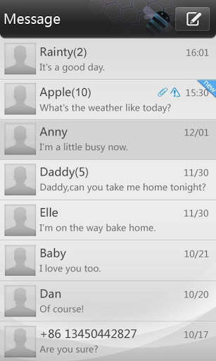 GO SMS Pro simple dark theme screenshot 2