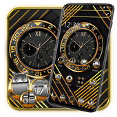 Black and Gold Watch Launcher Theme icon