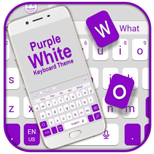 Purple White Keyboard Theme 10001001