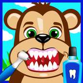 animal dentist care - Monkey logo