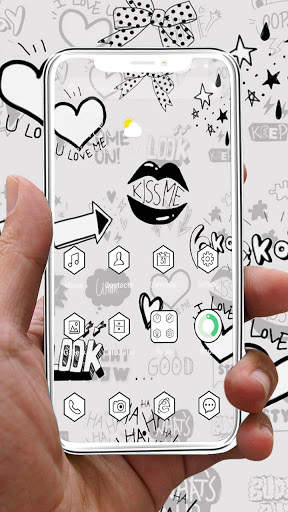 Black & White Graffiti APUS Launcher Theme screenshot 1