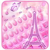 Diamond Pink Paris Keyboard Theme 10001002