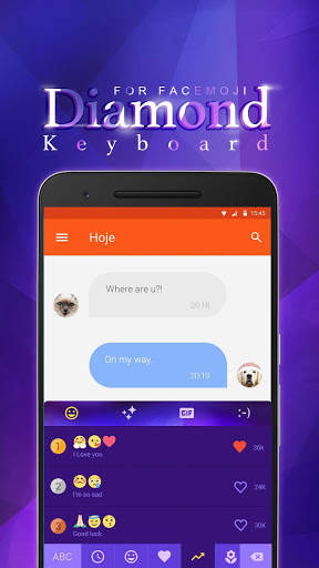 Purple Glitter Diamond Keyboard Theme For Girls screenshot 3