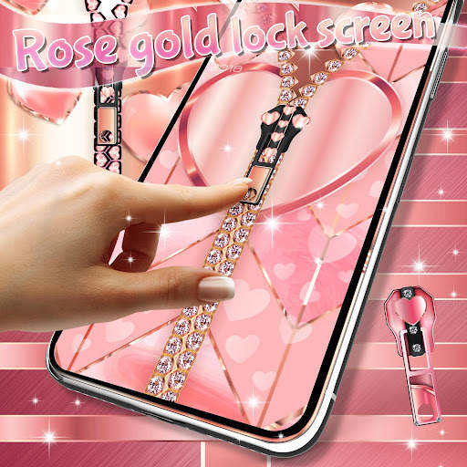 Rose gold lock screen zipper screenshot 6