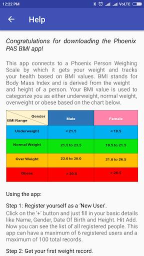 Phoenix BMI App 4 تصوير الشاشة